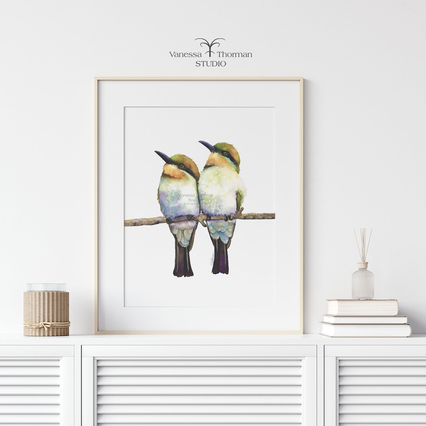 Birds of a Feather | Bee-Eater Watercolor Art Print | Bird Art Giclée