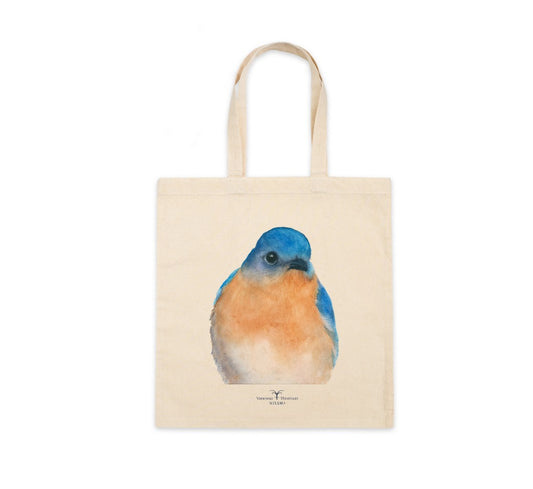 Bernard the Bluebird – Watercolor Art Canvas Tote