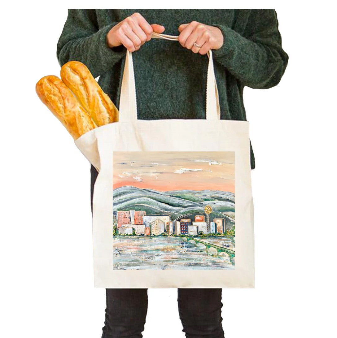 Bernard the Bluebird – Watercolor Art Canvas Tote