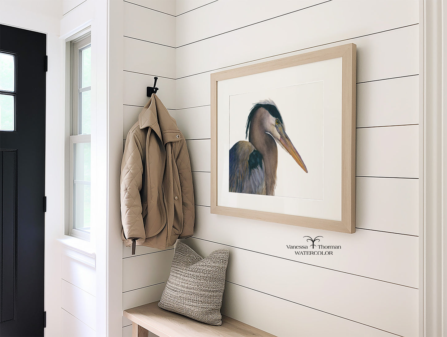 August | Great Blue Heron Watercolor Art Print | Bird Art Giclée