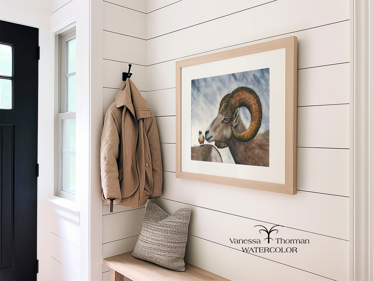 Small Talk | Bighorn Sheep Watercolor Fine Art Print | American Wildlife Art