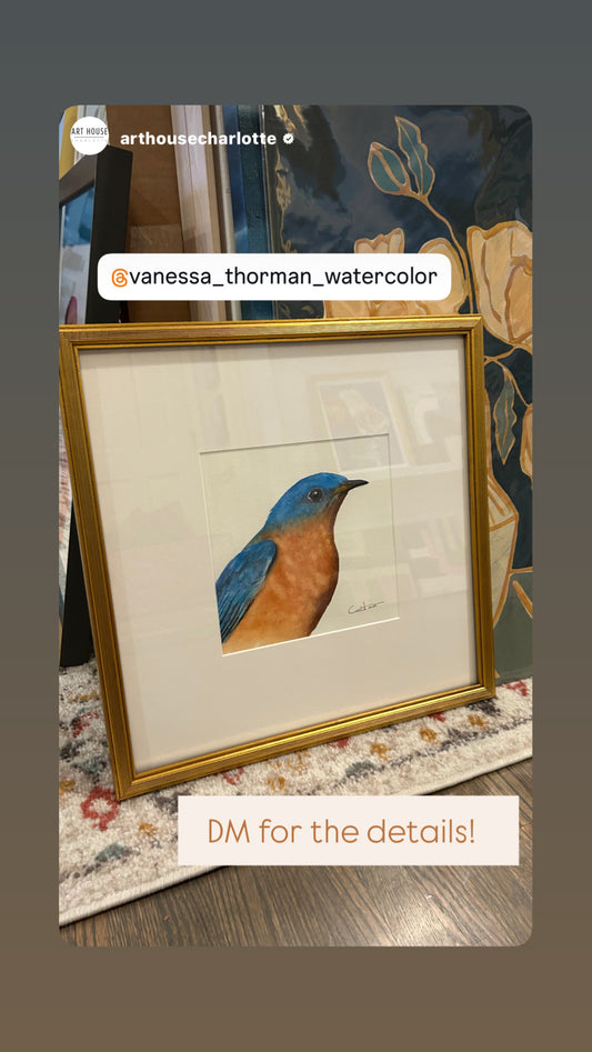 BRIGHTON | Eastern Bluebird Original Watercolor Painting