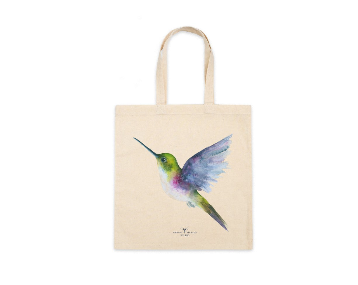 Hummingbird Canvas Tote – Vibrant & Eco-Friendly