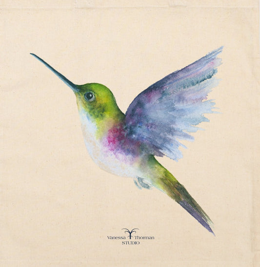 Hummingbird Canvas Tote – Vibrant & Eco-Friendly