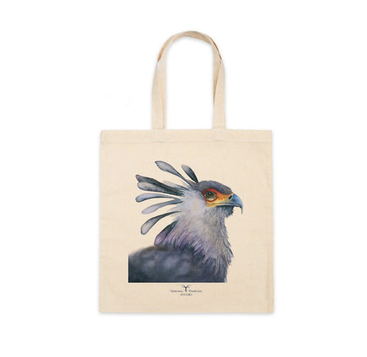 The Huntress – Secretarybird Canvas Tote Bag | ArtPop 2025 Featured Artwork