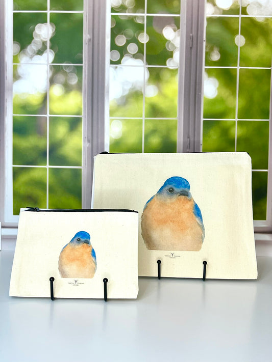 Bluebird Canvas Zipper Pouch – Travel Bag