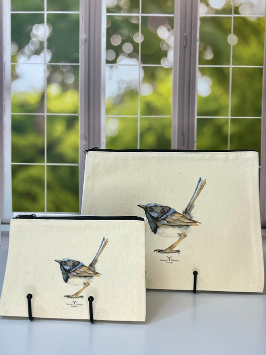 Fairywren Canvas Zipper Pouch – Travel Bag