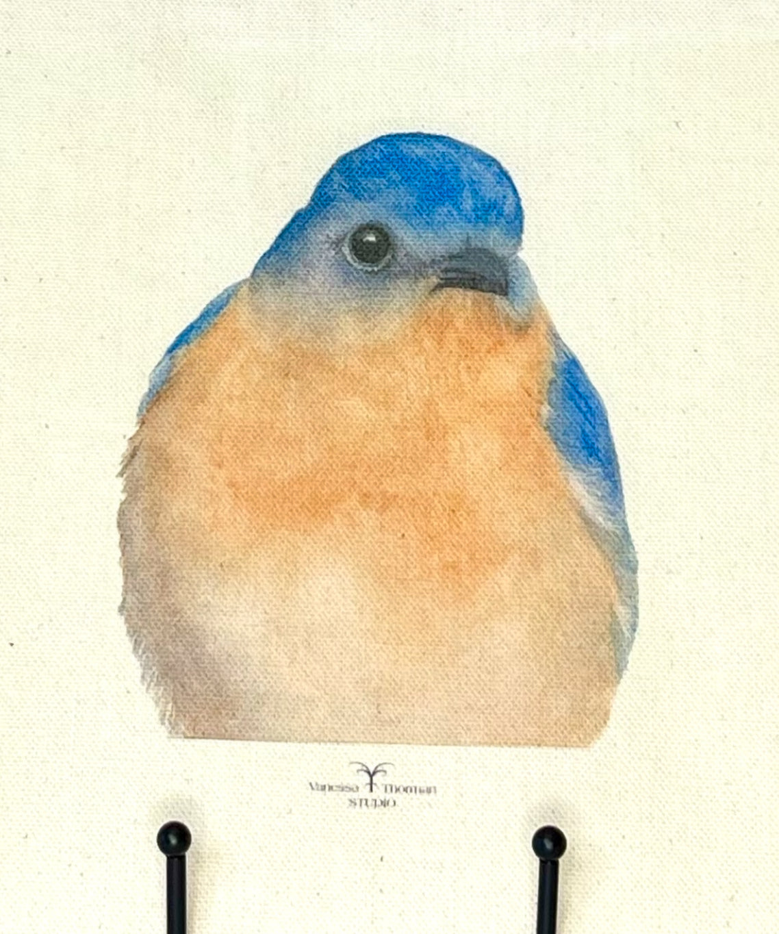 Bluebird Canvas Zipper Pouch – Travel Bag Inspired by Vanessa Thorman's Original Watercolor Painting