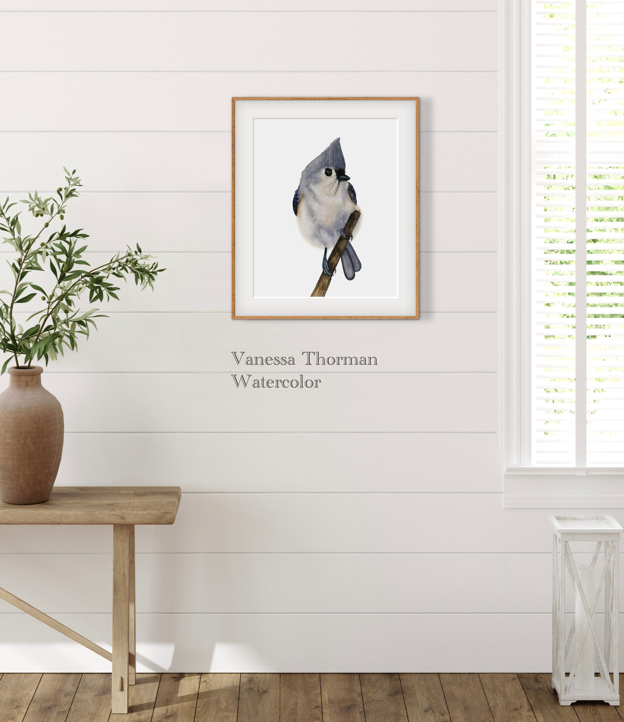 Tufted Titmouse II | Titmouse Watercolor Art Print | Bird Art Giclée