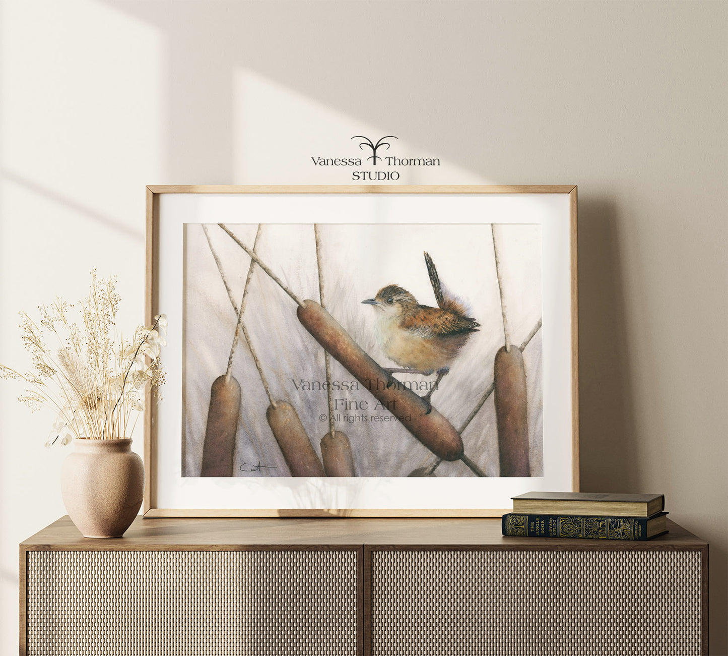 Marsh Wren Watercolor Art Print – Fine Art Giclée