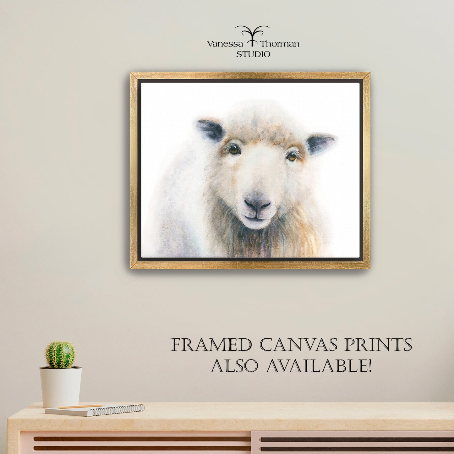 William | Sheep Watercolor Art Print – Gentle Farm Animal Portrait – Fine Art Giclée by Award-Winning Artist