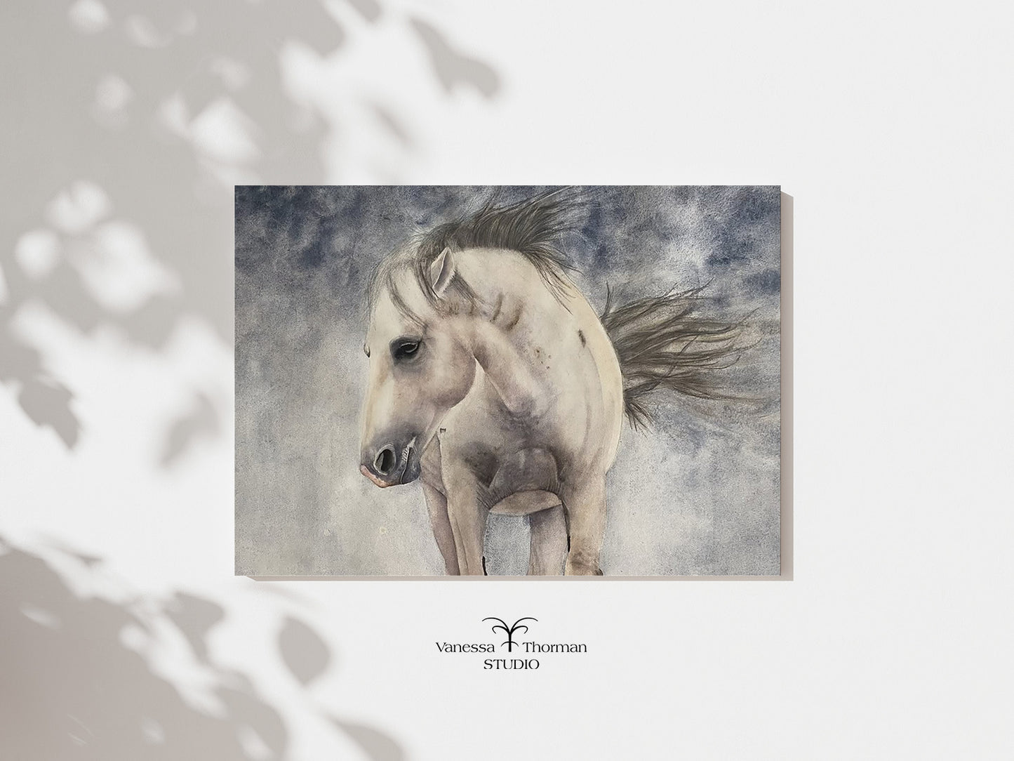 Weathering the Storm | Mustang Horse Watercolor Art Print | Animal Art Giclée