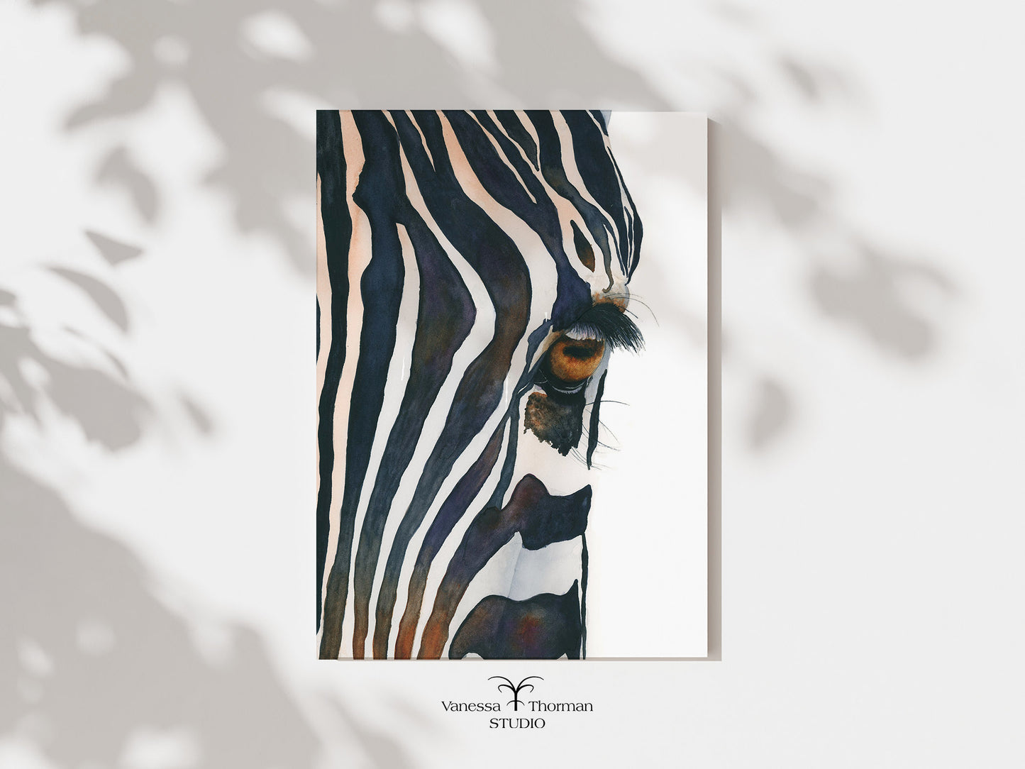 Eye of the Beholder | Zebra Eye Watercolor Art Print | Animal Art Giclée