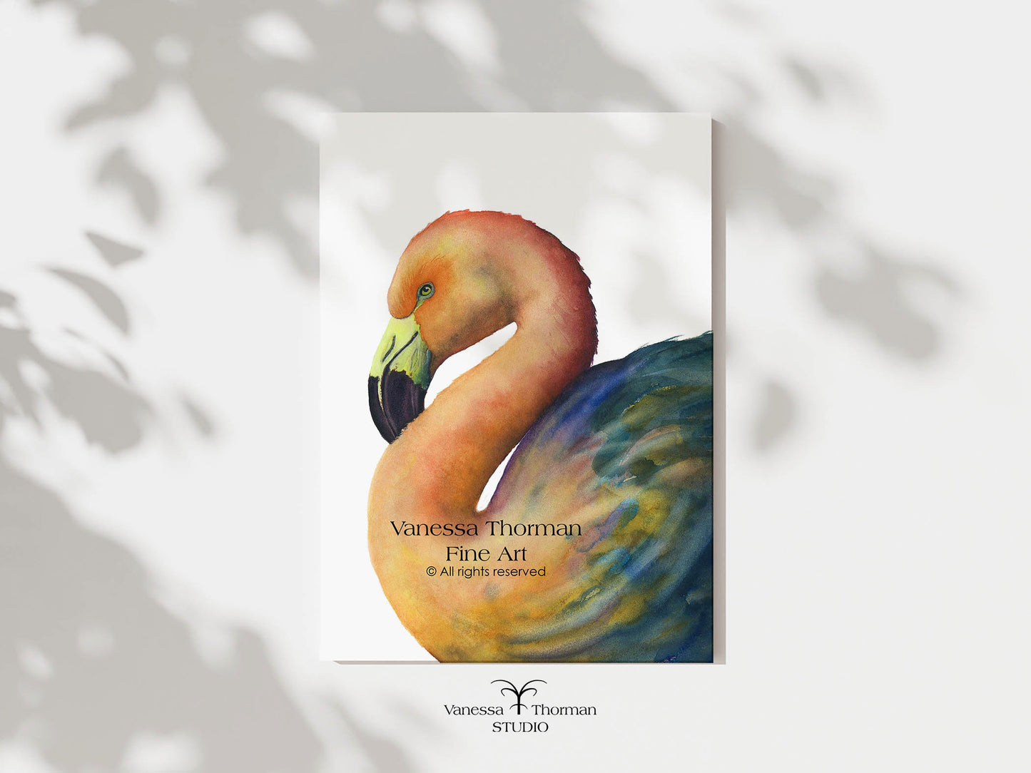 'Vanity Fair' Coral Flamingo Watercolor Art Print – Fine Art Giclée