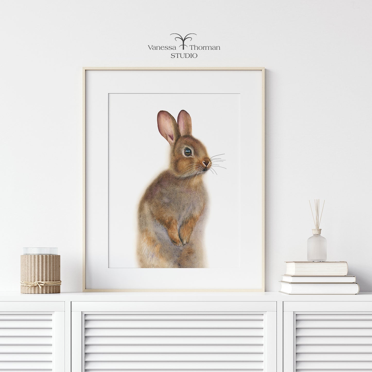 Nutmeg the Bunny – Adorable Woodland Watercolor Print for Nature Lovers