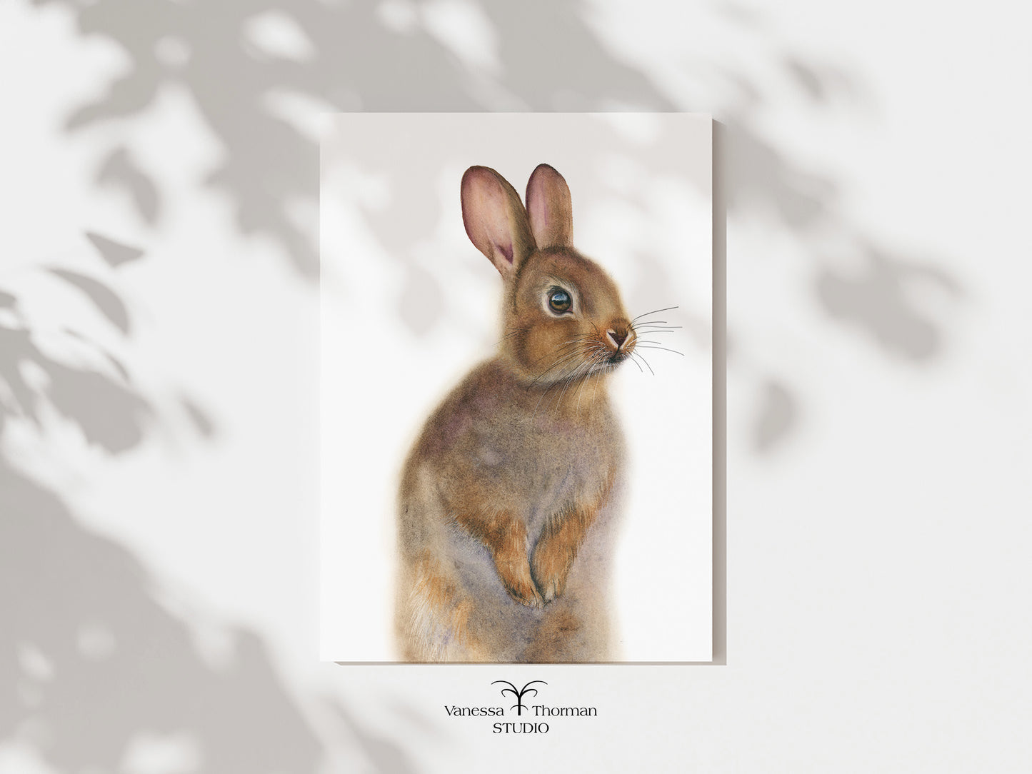 Nutmeg the Bunny – Adorable Woodland Watercolor Print for Nature Lovers
