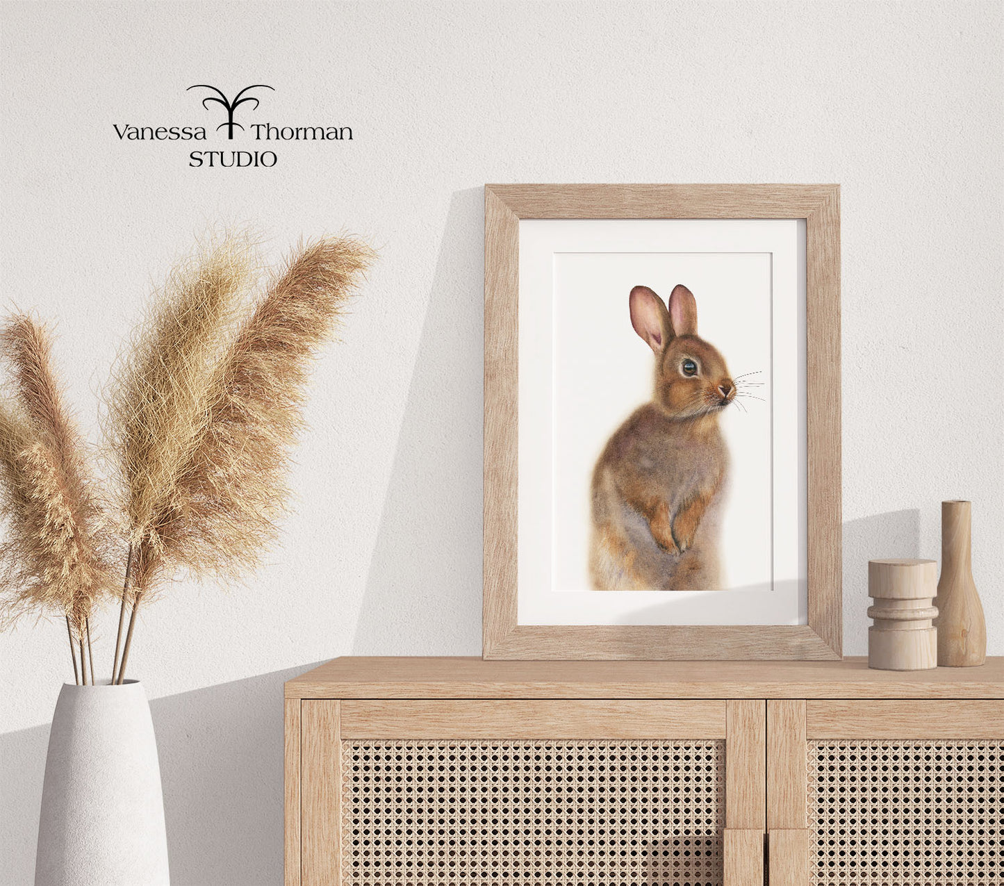 Nutmeg the Bunny – Adorable Woodland Watercolor Print for Nature Lovers