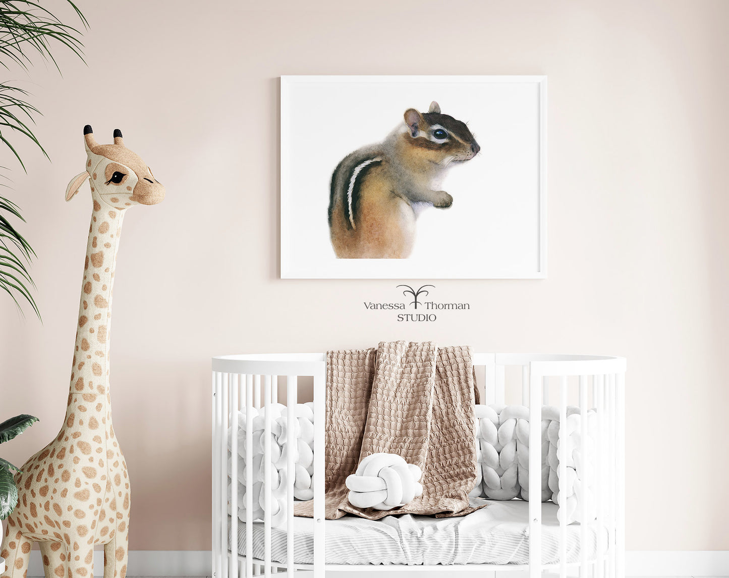 Pippin the Chipmunk – Adorable Woodland Watercolor Print for Nature Lovers