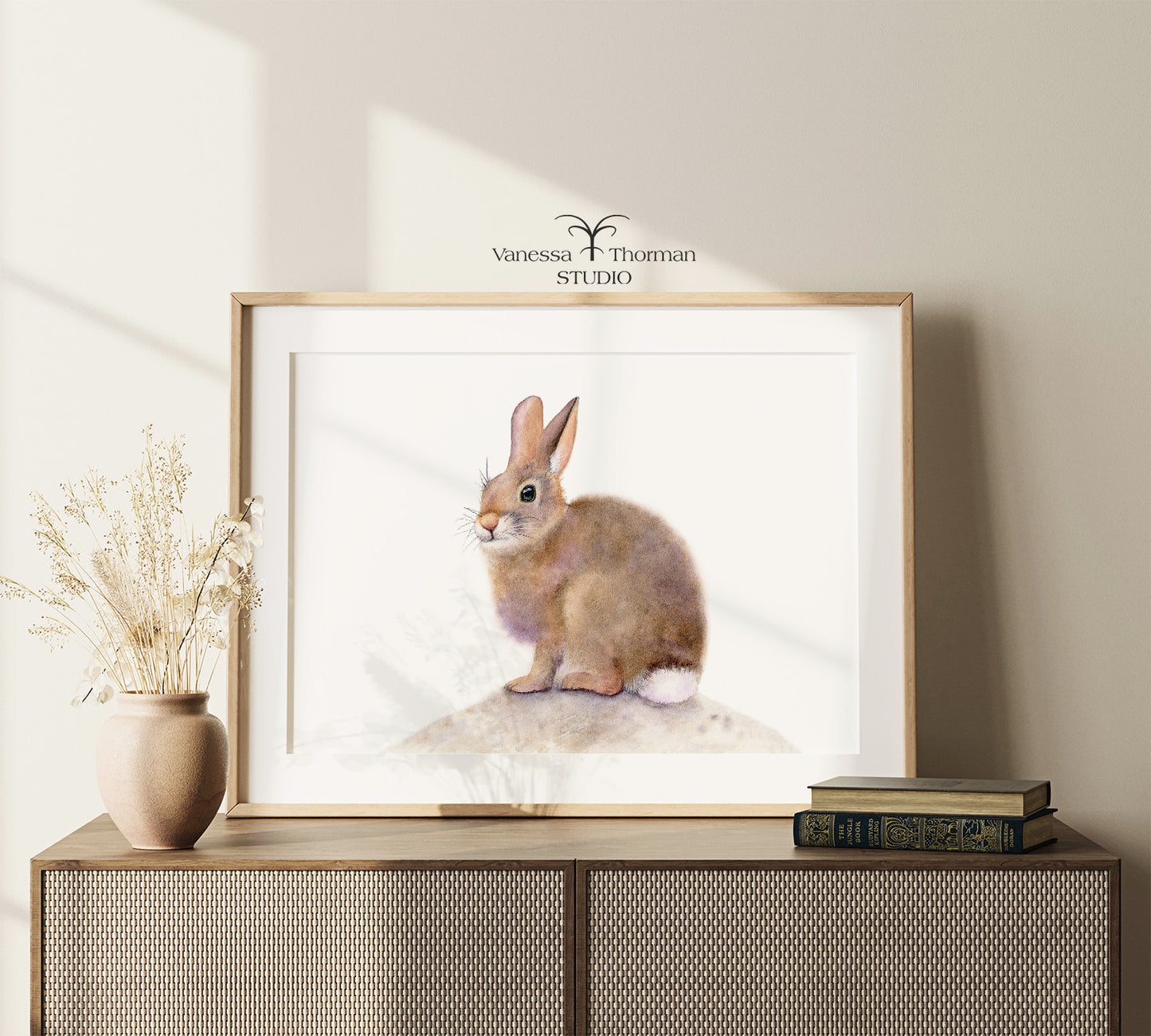 SOME BUNNY TO LOVE | Bunny Watercolor Art Print – Soft & Serene Nursery Animal Illustration – Fine Art Giclée