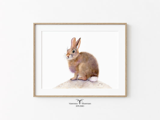 SOME BUNNY TO LOVE | Bunny Watercolor Art Print – Soft & Serene Nursery Animal Illustration – Fine Art Giclée