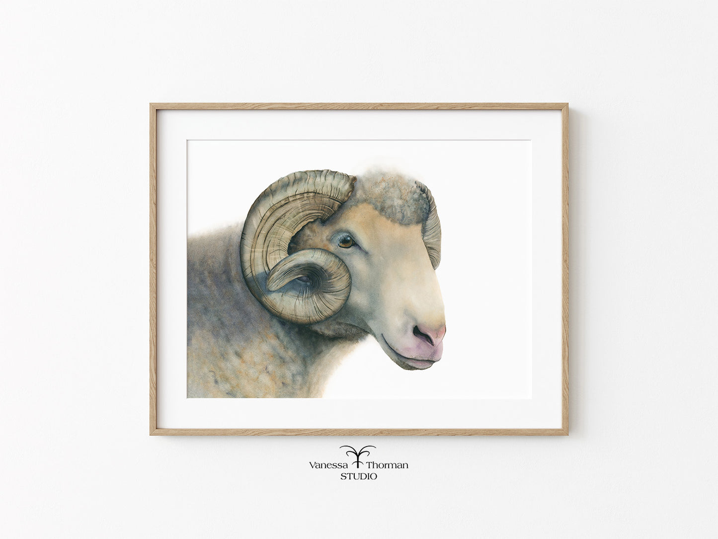 UNC-Mascot-Ram-Watercolor-Art-Print-1