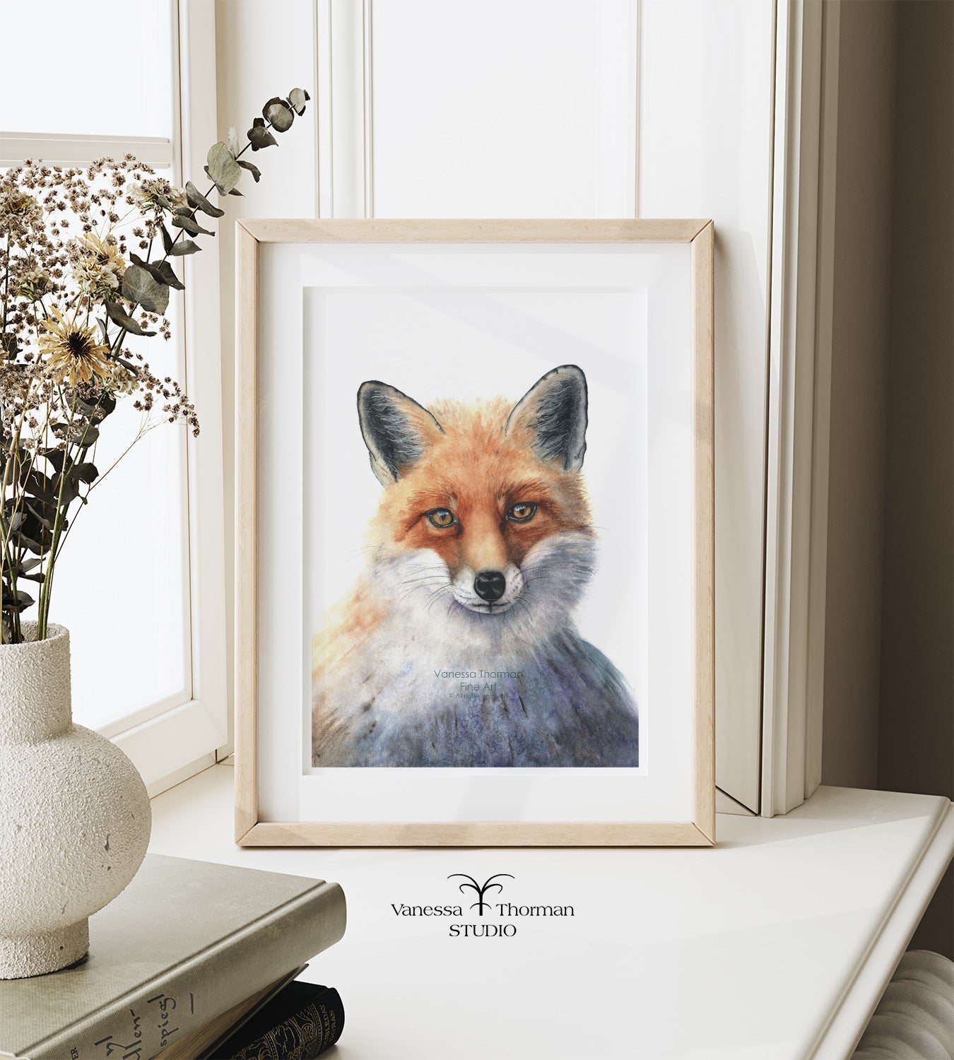 Red Fox Watercolor Art Print – Symbol of Cunning and Adaptability – Fine Art Giclée by Award-Winning Artist