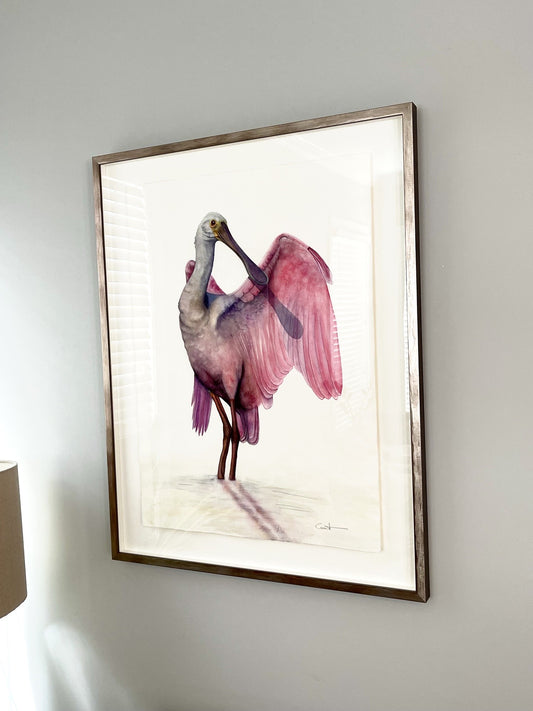 PRETTY IN PINK | Roseate Spoonbill Bird Art | Original Watercolor Painting