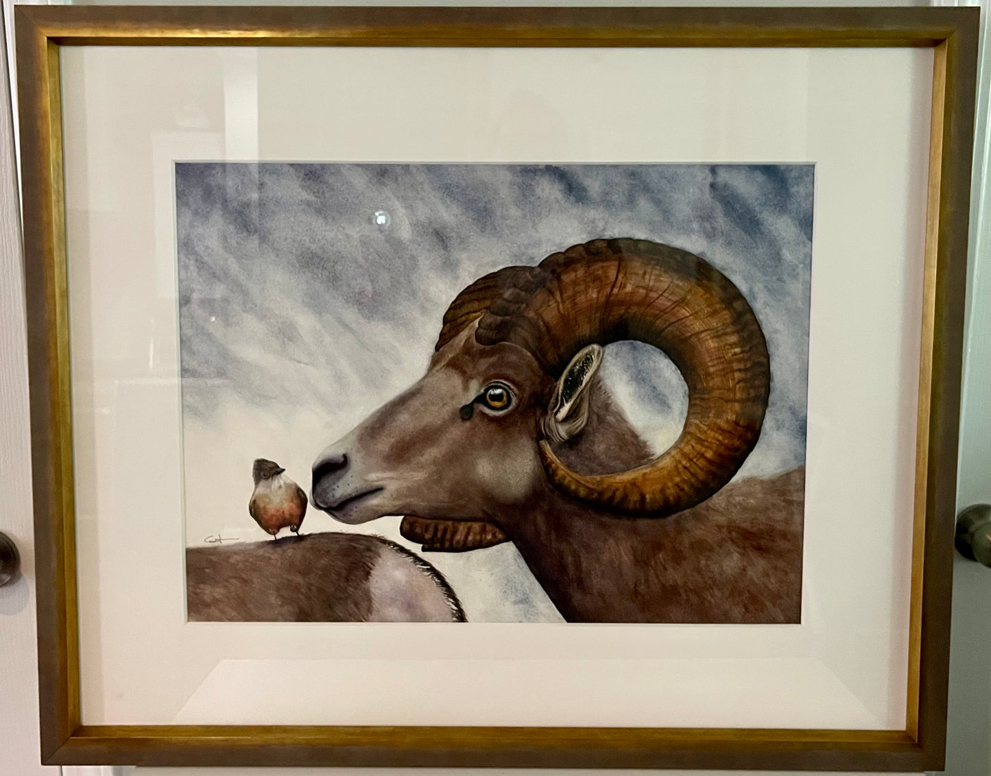 SMALL TALK | Bighorn Sheep Art | American Wildlife Original Watercolor Painting