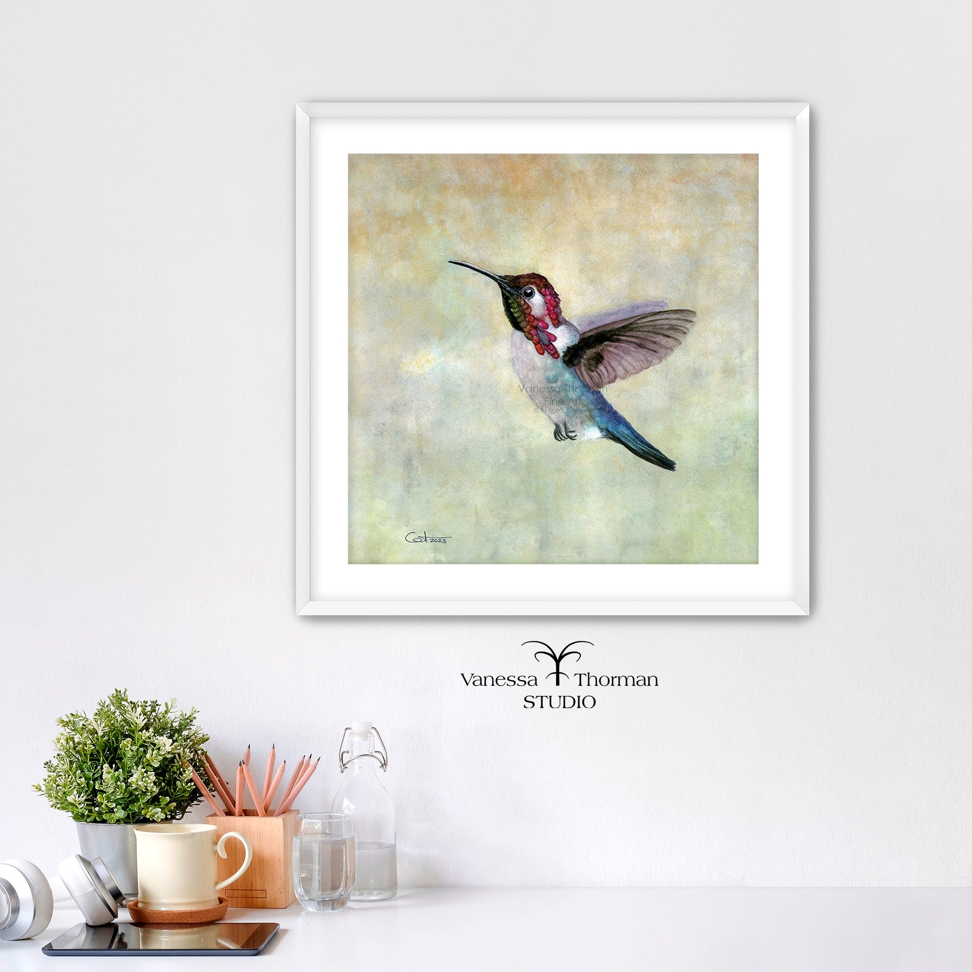 Bee-Hummingbird-watercolor-art-print-1