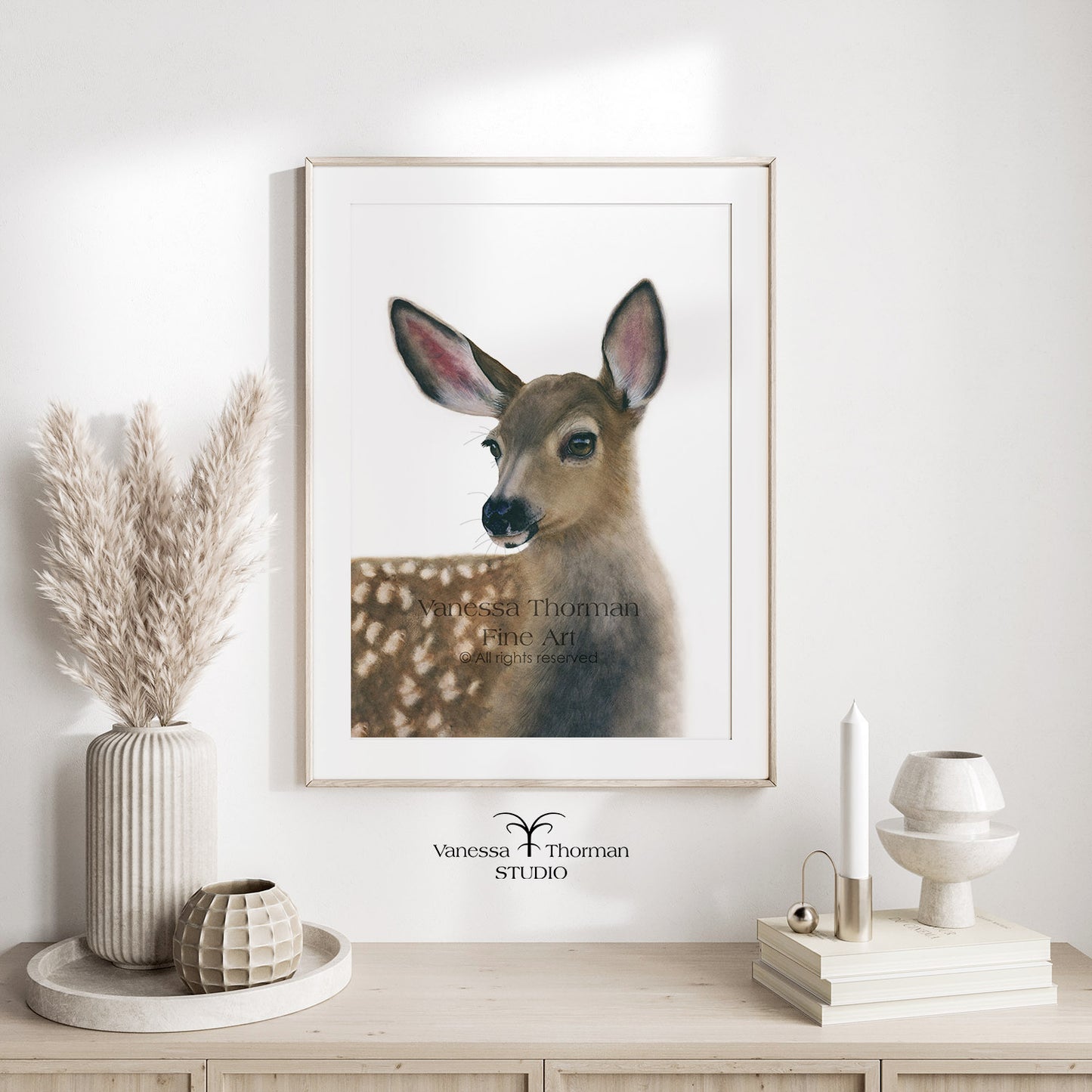 White-Tailed Fawn Watercolor Art Print – Woodland Animal Art - Deer Fine Art Giclée