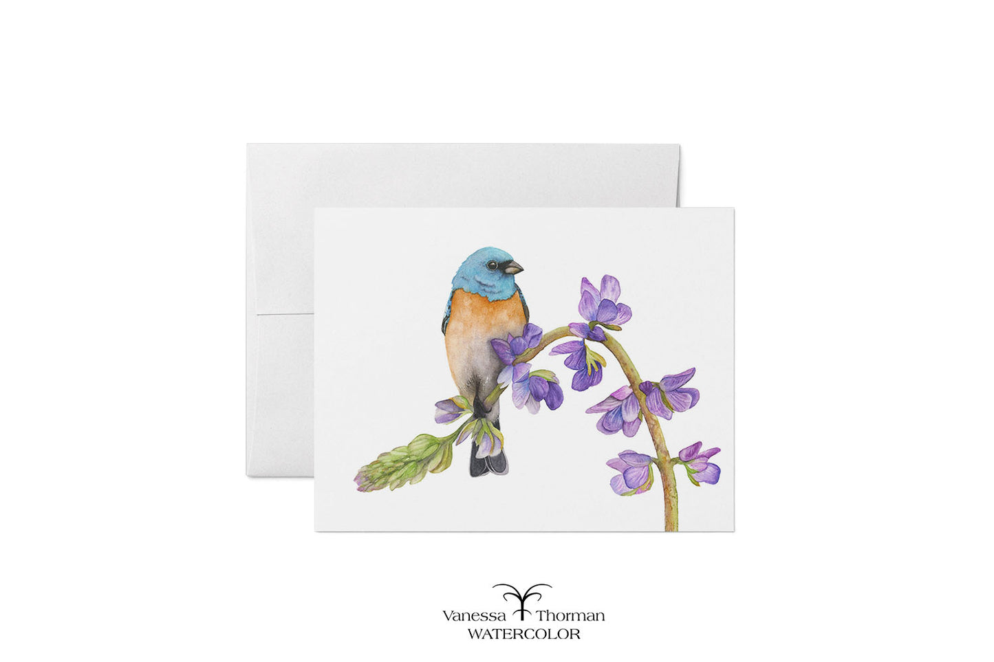 Birds & Blooms Notecard Set – 8 Blank Folded Cards with Envelopes | A2 Size