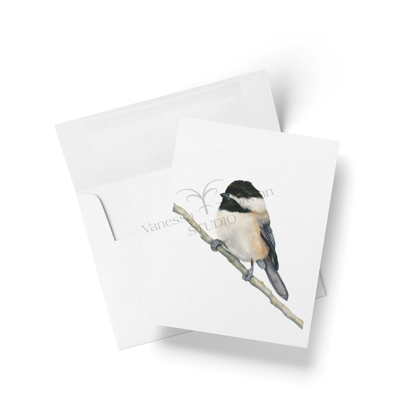 Carolina Chickadee Folded Notecards | Set of 8 Blank Greeting Cards