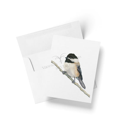 Carolina Chickadee Folded Notecards | Set of 8 Blank Greeting Cards