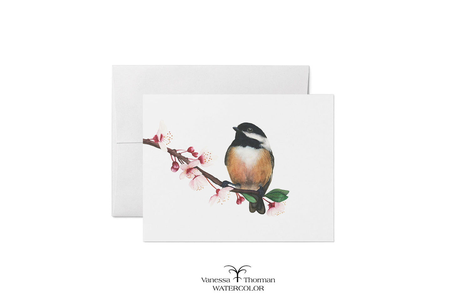 Birds & Blooms Notecard Set – 8 Blank Folded Cards with Envelopes | A2 Size