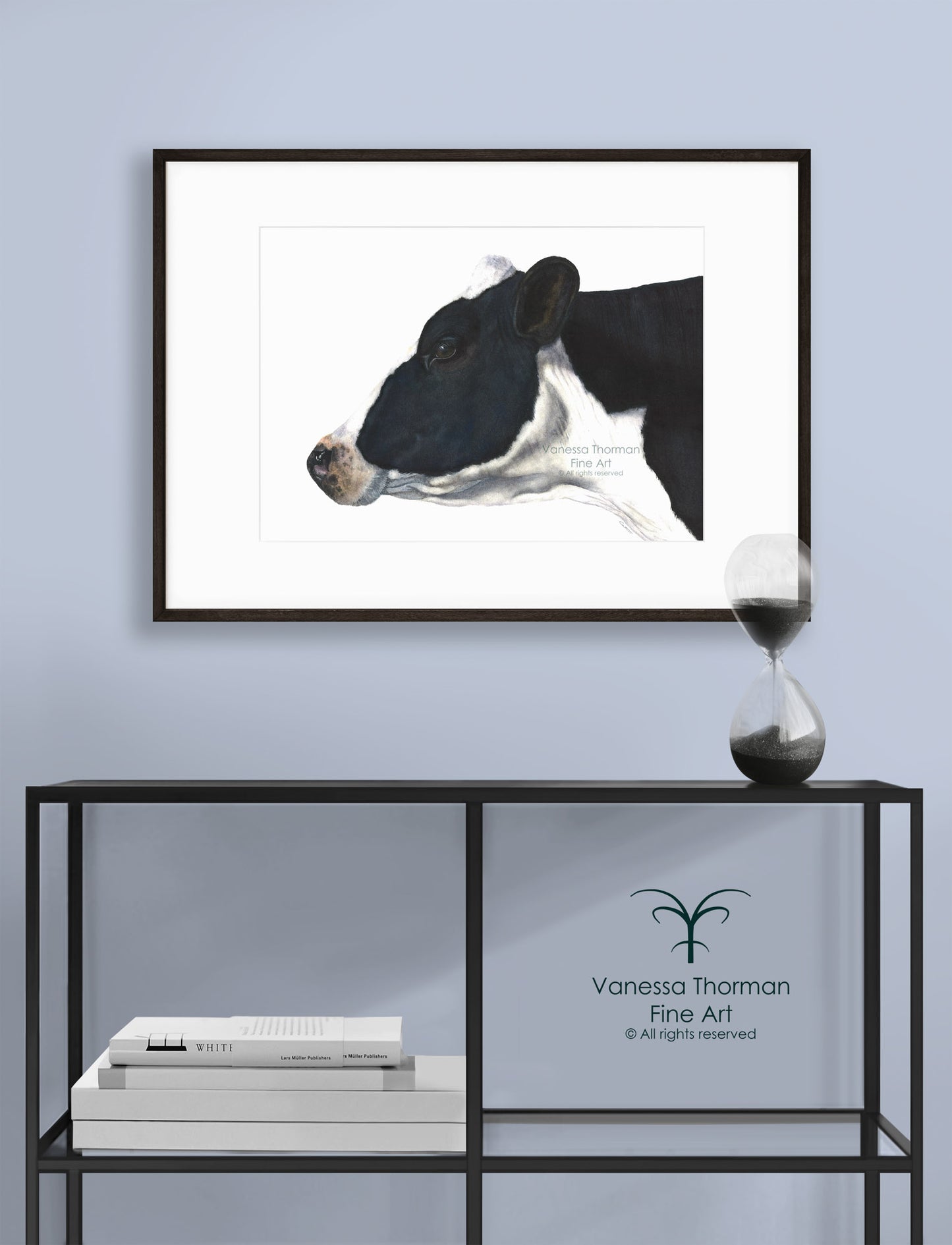 Belle of the Ball | Holstein Cow Watercolor Art Print | Animal Art Giclée