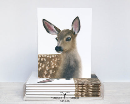 Fawn Notecards| White-Tailed Deer | Set of 8 Blank Greeting Cards