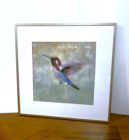 CROWNED JEWEL | Bee Hummingbird Original Watercolor Painting