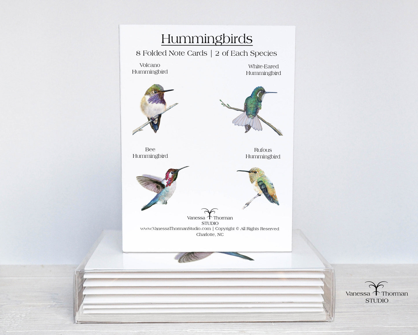 Hummingbirds - Set of Folded Note Cards