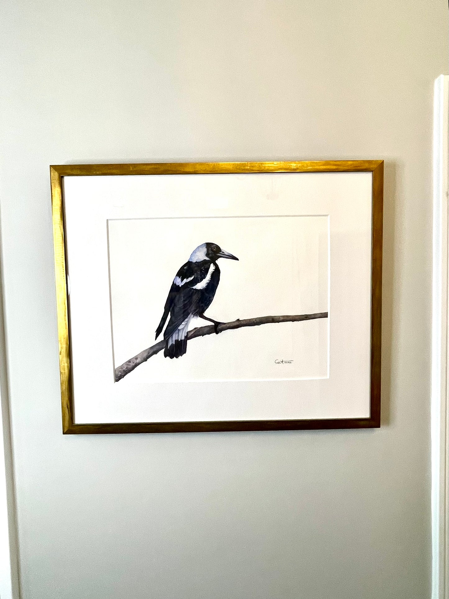Black Tie (Magpie) - Original Watercolor Painting