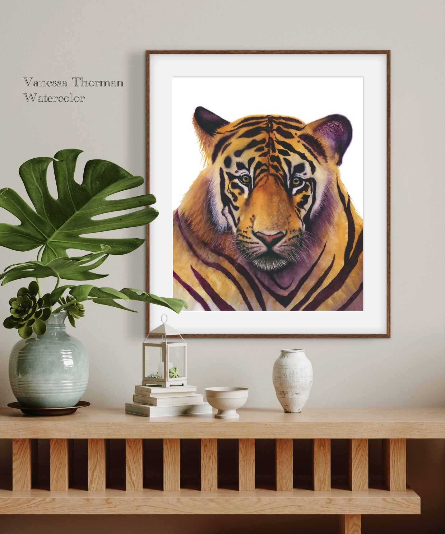 Noble | Bengal Tiger Watercolor Art Print | Clemson Tiger & LSU Tiger