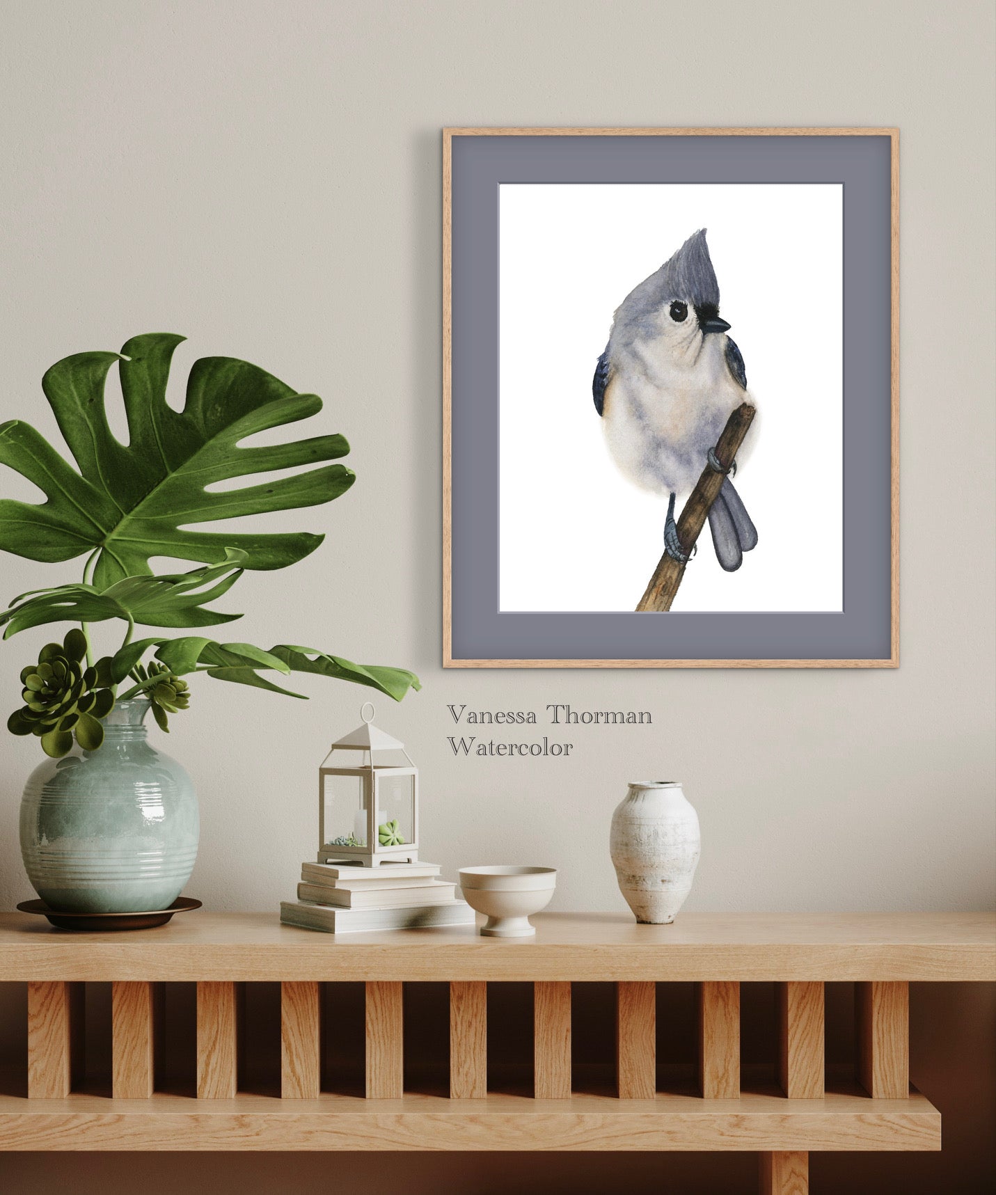 Tufted Titmouse II | Titmouse Watercolor Art Print | Bird Art Giclée