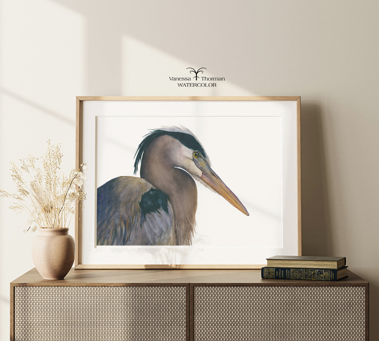 August | Great Blue Heron Watercolor Art Print | Bird Art Giclée