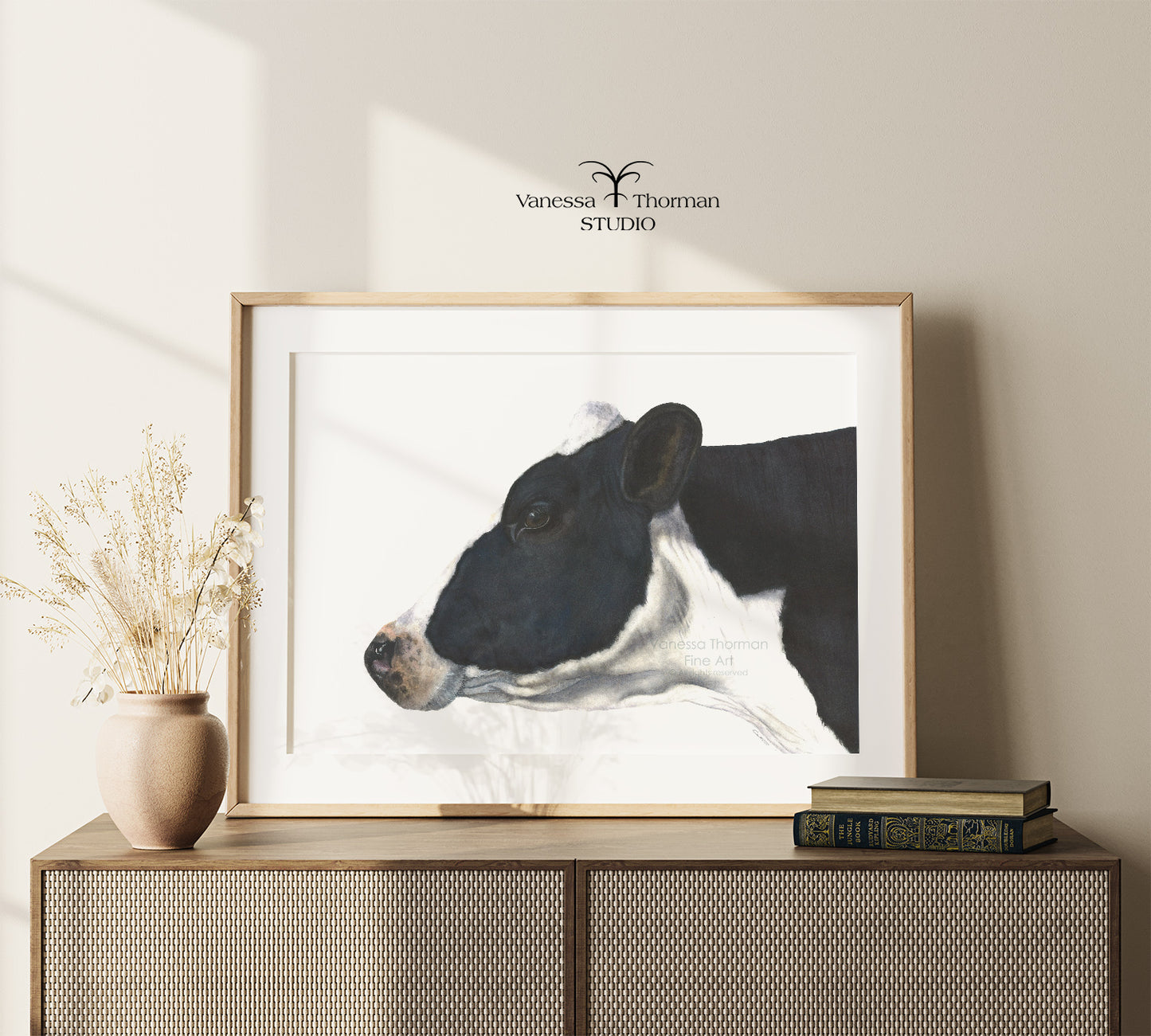 Belle of the Ball | Holstein Cow Watercolor Art Print | Animal Art Giclée