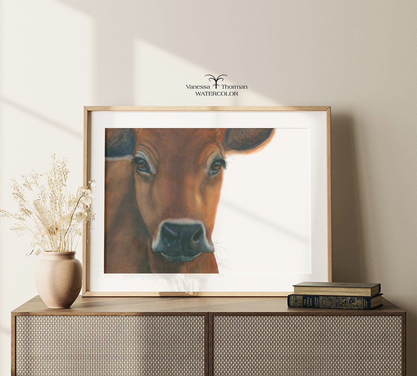 Jersey Cow | Cow Watercolor Art Print | Animal Art Giclée