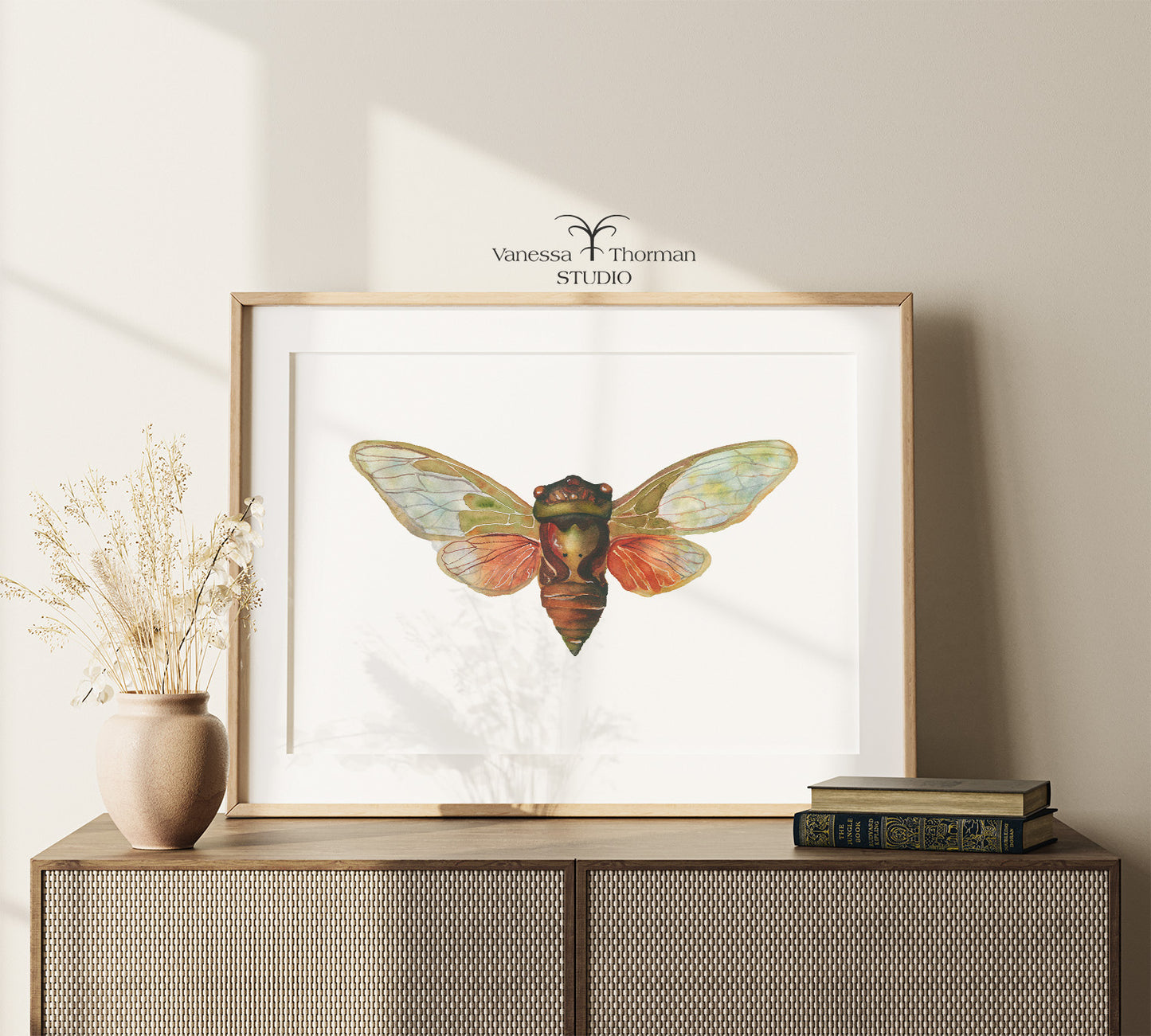 Cicada | Cicada Watercolor Art Print | Insect Art Giclée