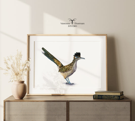 Roadrunner | Roadrunner Watercolor Art Print | Bird Art Giclée