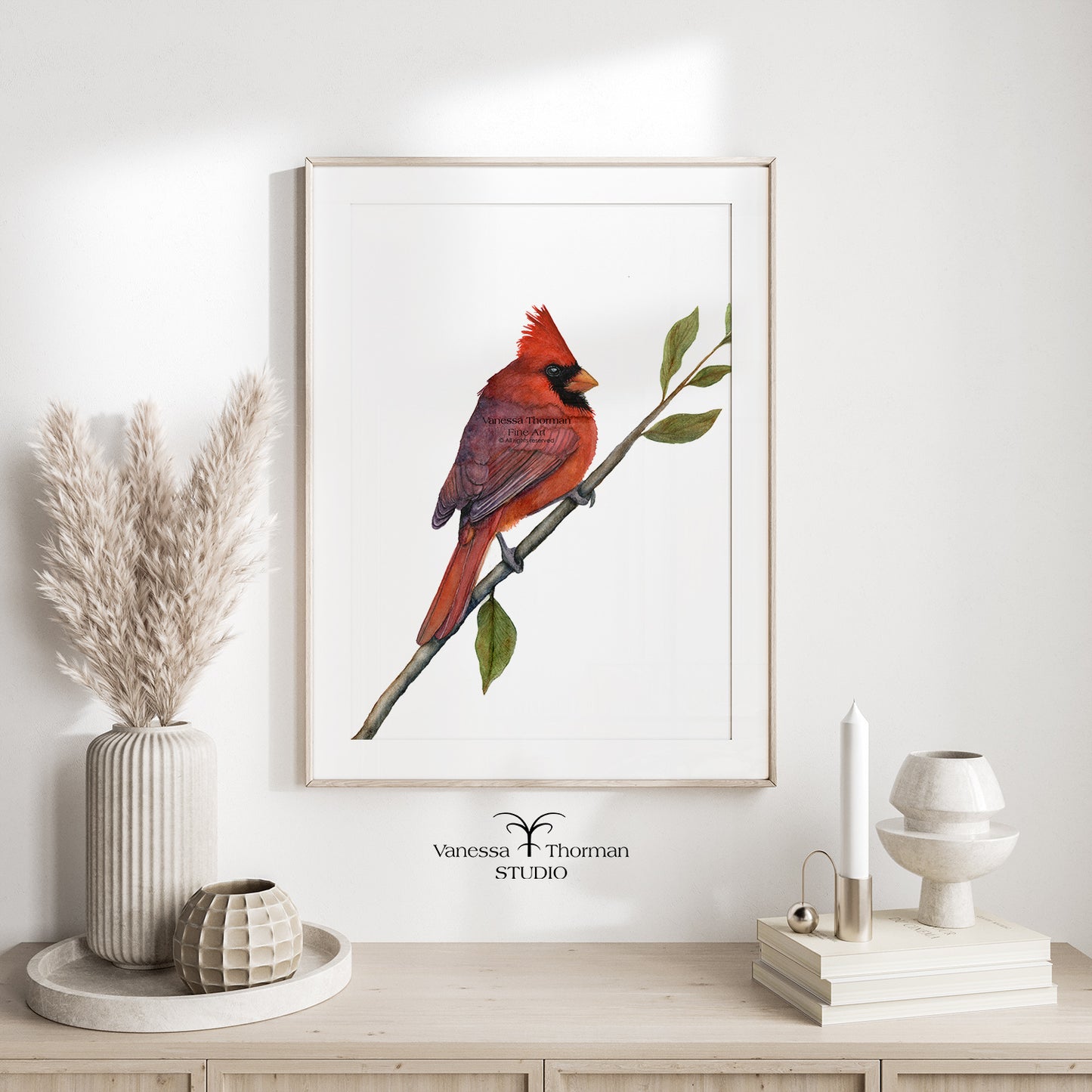 Northern Cardinal | Cardinal Watercolor Art Print | Bird Art Giclée