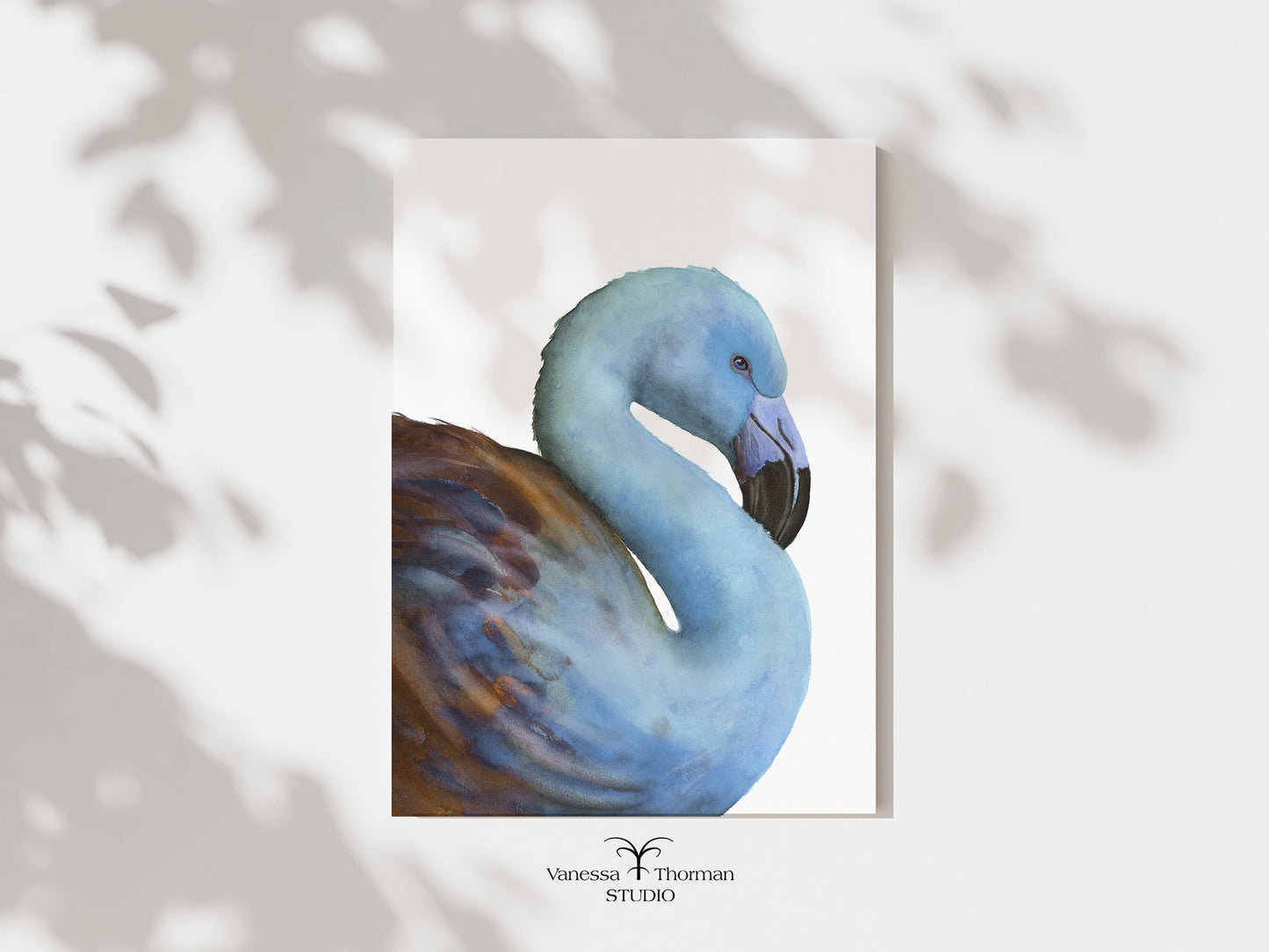Blue Flamingo | Flamingo Watercolor Art Print | Bird Art Giclée