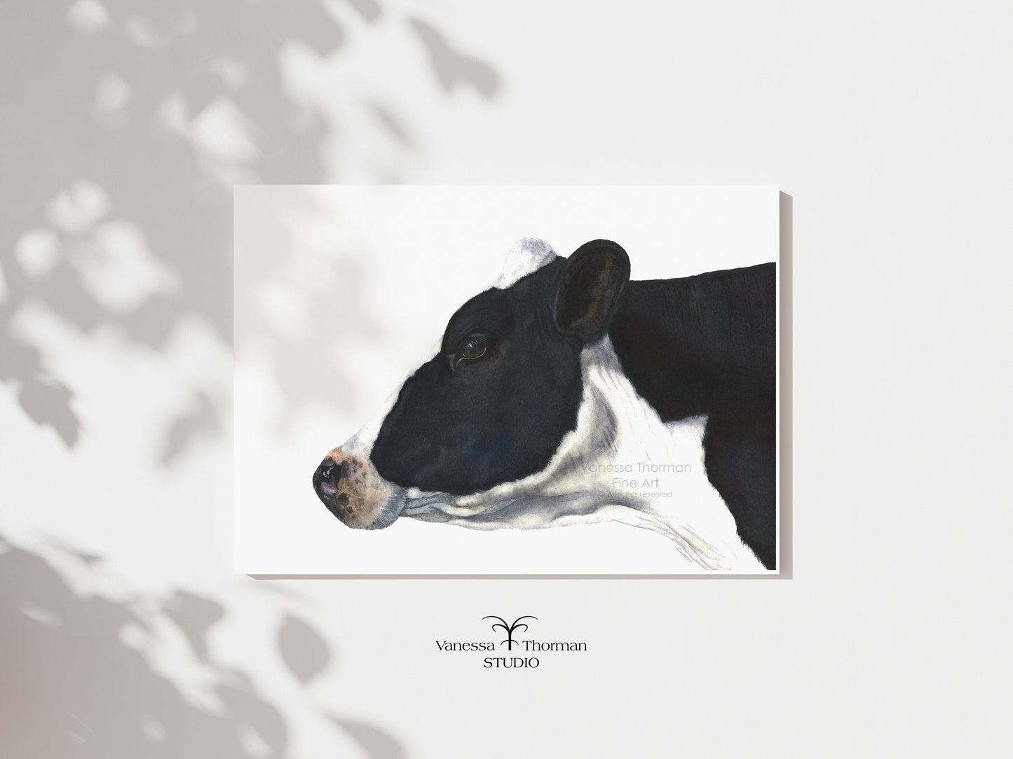 Belle of the Ball | Holstein Cow Watercolor Art Print | Animal Art Giclée