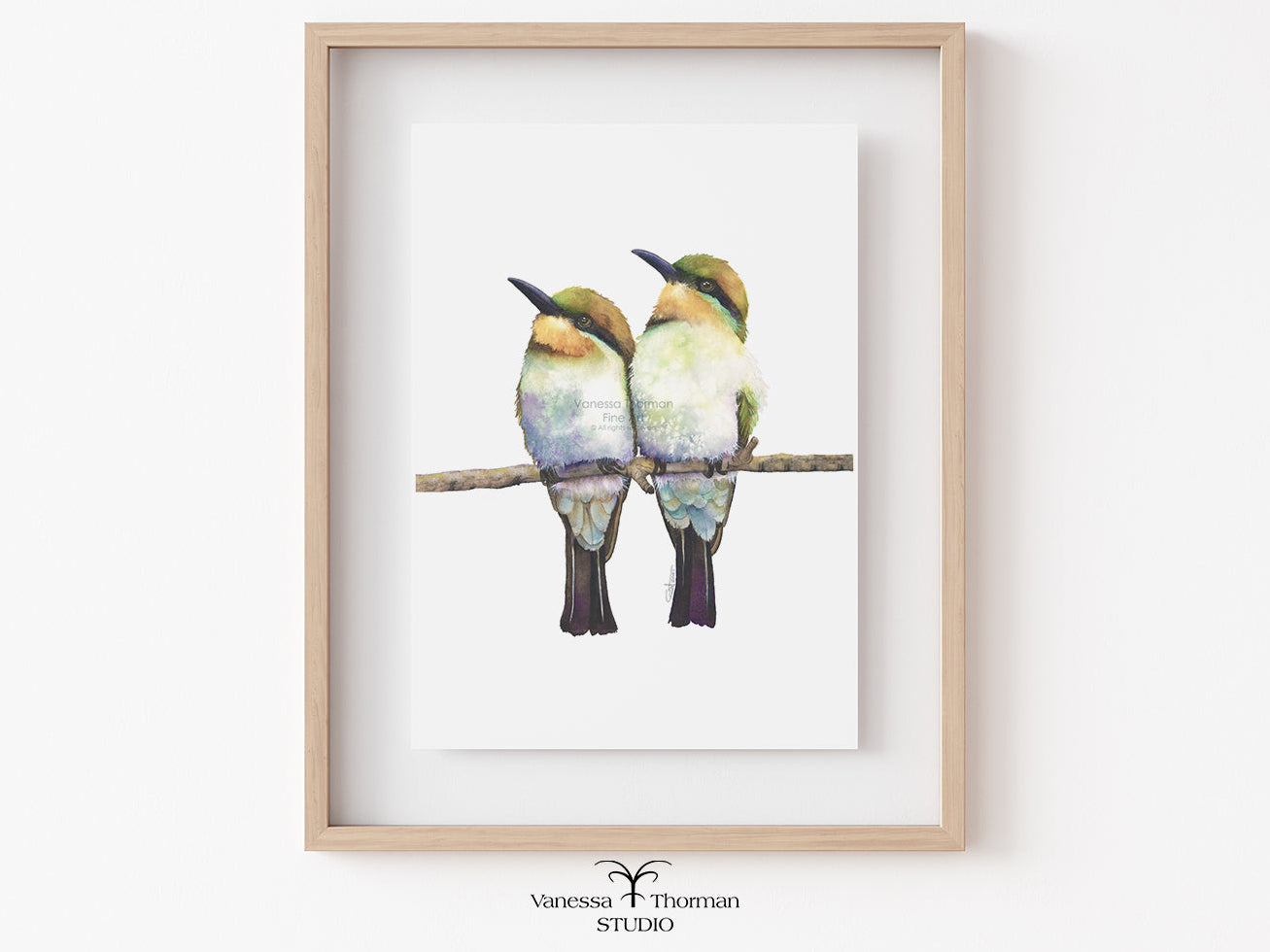 Birds of a Feather | Bee-Eater Watercolor Art Print | Bird Art Giclée